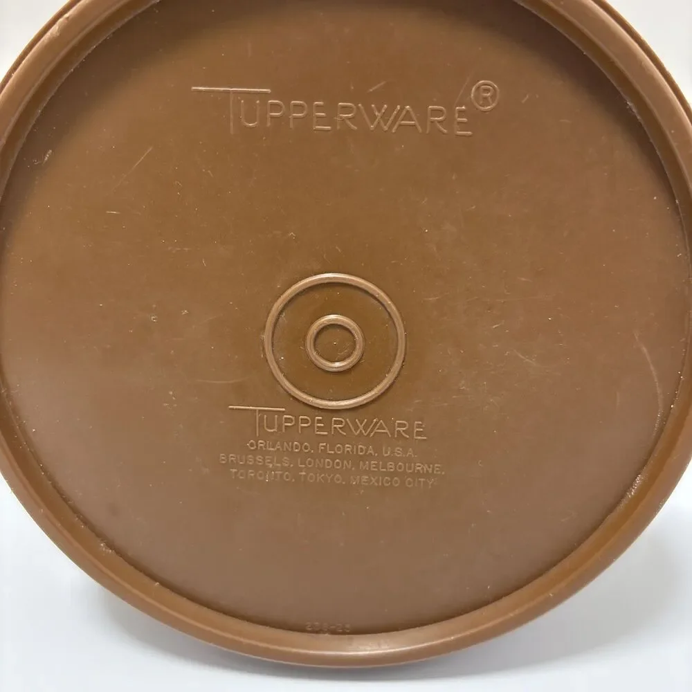 Vintage Tupperware Brown Coffee Canister with Lid – 1970s Retro Kitchen Storage